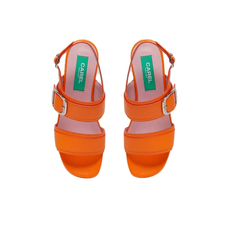 Carel Francine Strap Sandals 6cm Women's Orange-3