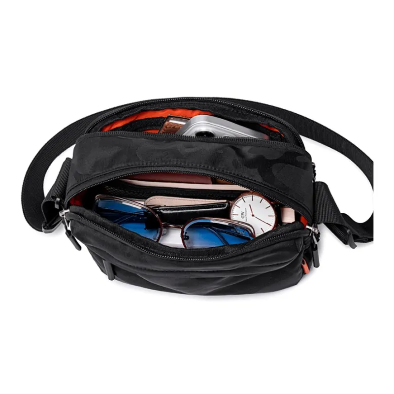 BJIAX Nylon Crossbody Bag Mini Men's Black Camouflage/Blue Camouflage-5