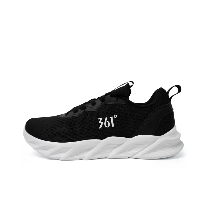 361° Anti Slip Wear Resistant Low Top Running Shoes Men's White Black-0