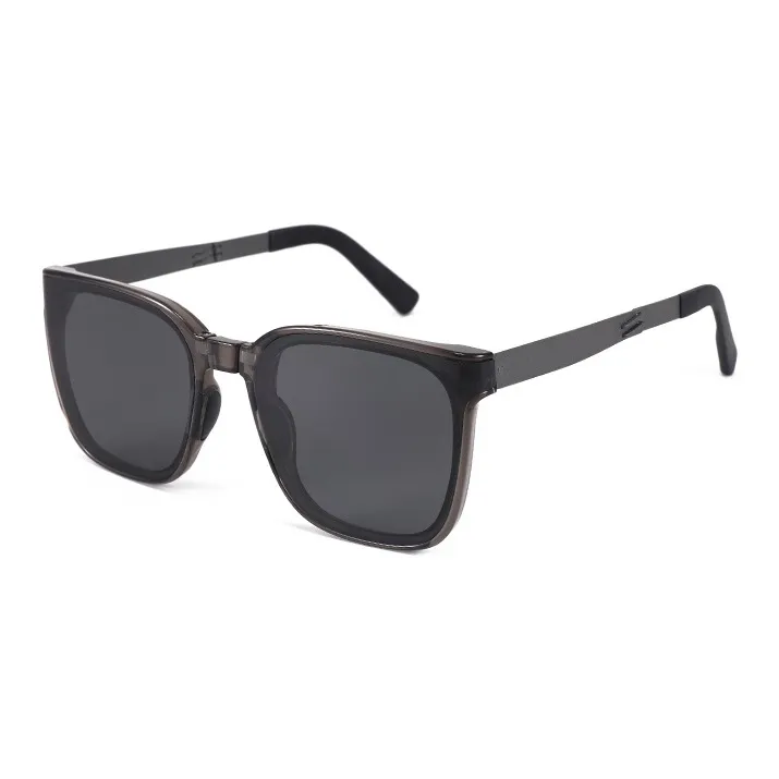 NOME TR/Memory Plastic Metal Square Sunglasses Unisex-8