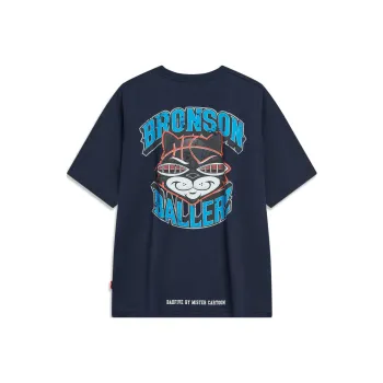 LiNing x MISTER CARTOON Badfive T Shirt Unisex Dark Marine Blue