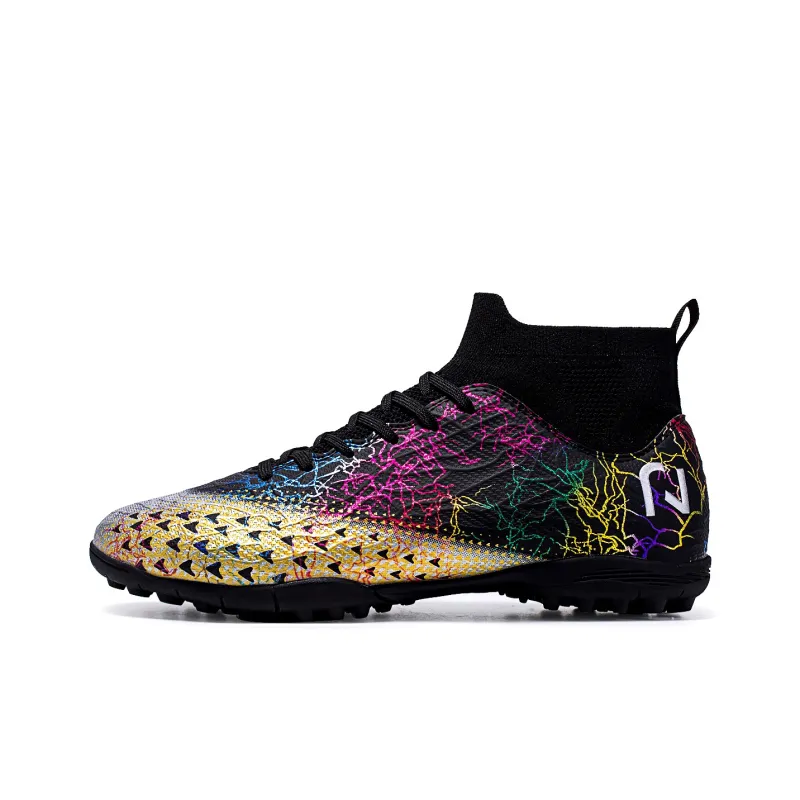 QIUTEXIONG Soccer Shoes Unisex High Top White/Black-14