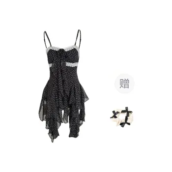 CPAURA Camisole Women's Black+Bowknot Hair Tie Comes With