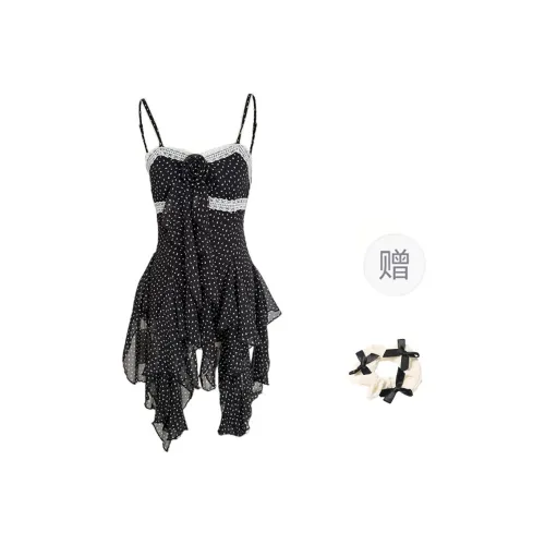 CPAURA Camisole Women's Black+Bowknot Hair Tie Comes With