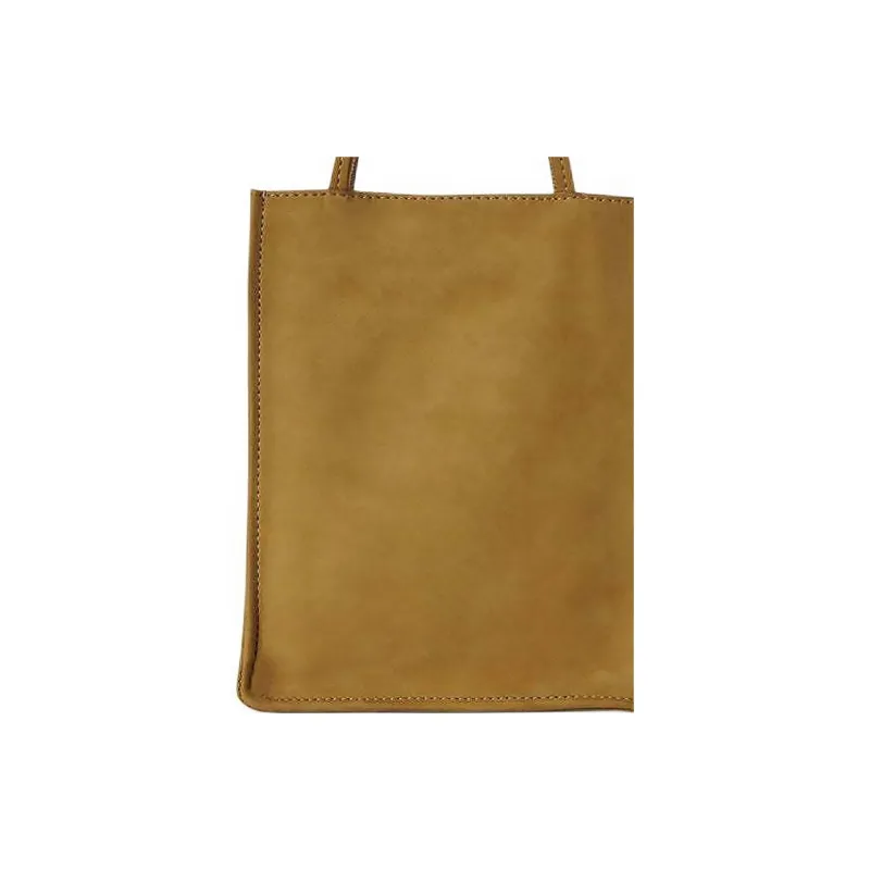 THE ROW Calfskin Tote Bag, Shopping Bag, Handbag Mini Women's Mustard Green-4