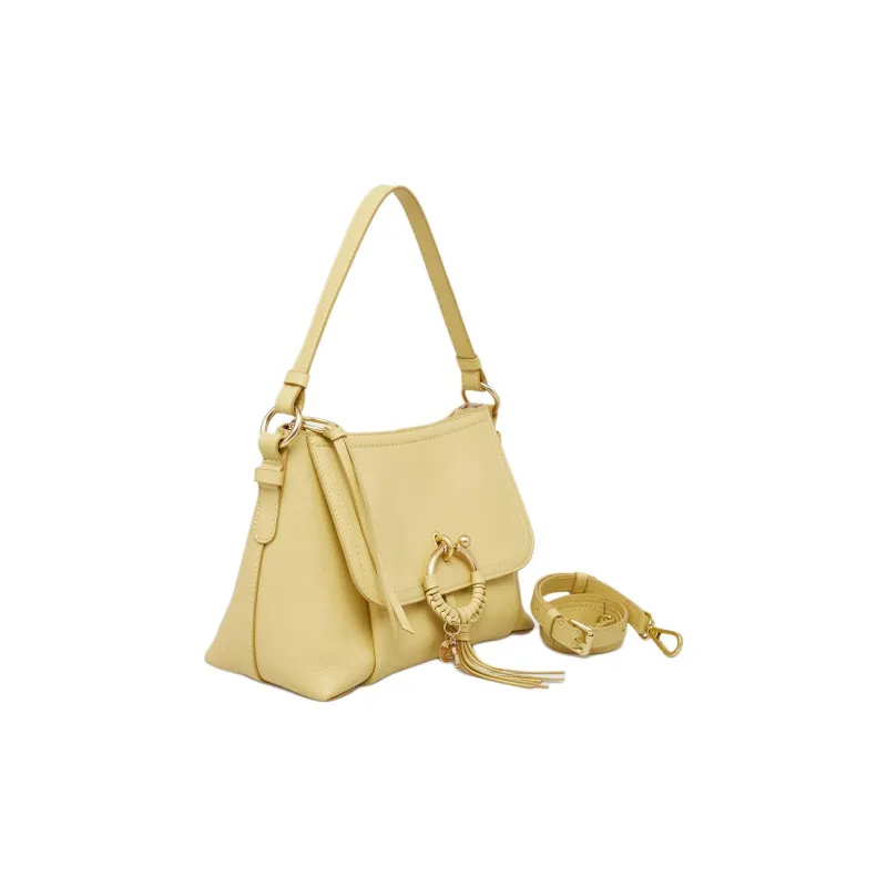 See By Chloe JOAN Series Grain Cow Leather Handbag, Shoulder Bag, Crossbody Bag Trumpets Women's Yellow Green-1