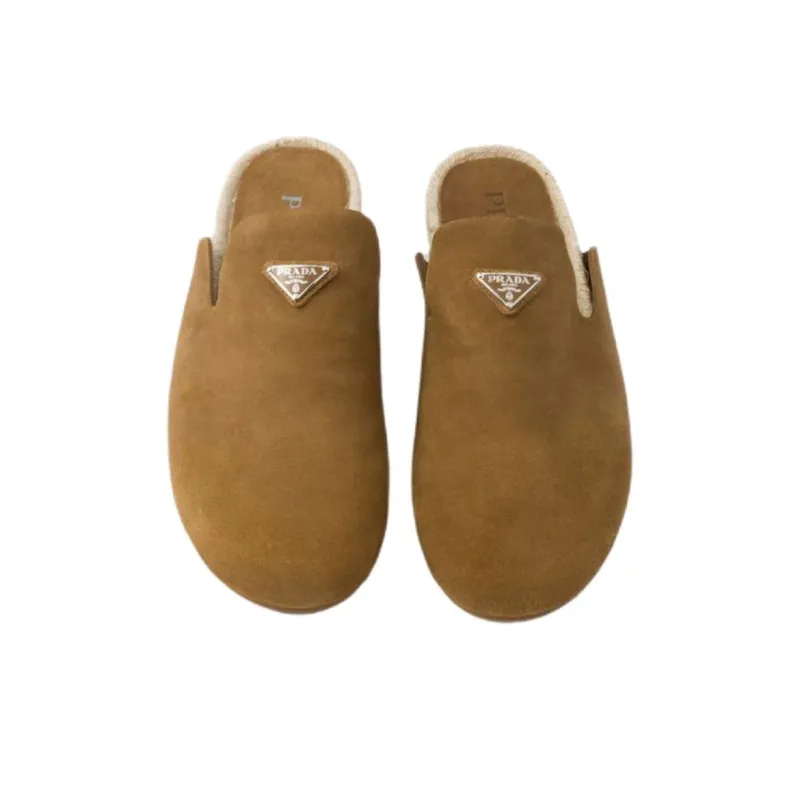 PRADA Closed Toe Slippers Men's Brown-5