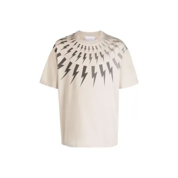 Neil Barrett Thunderbolt print Cotton T shirt