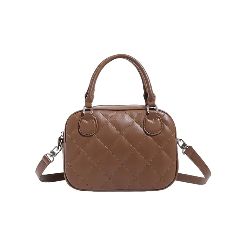 PESASRIE Microfiber Synthetic Leather Handbag Crossbody Bag Women's Black/White/Brown-2