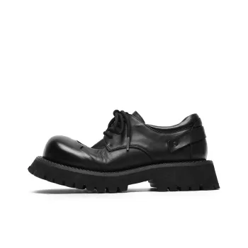 OUBT Niche Chunky Derby Shoes Work Boots Men's Black