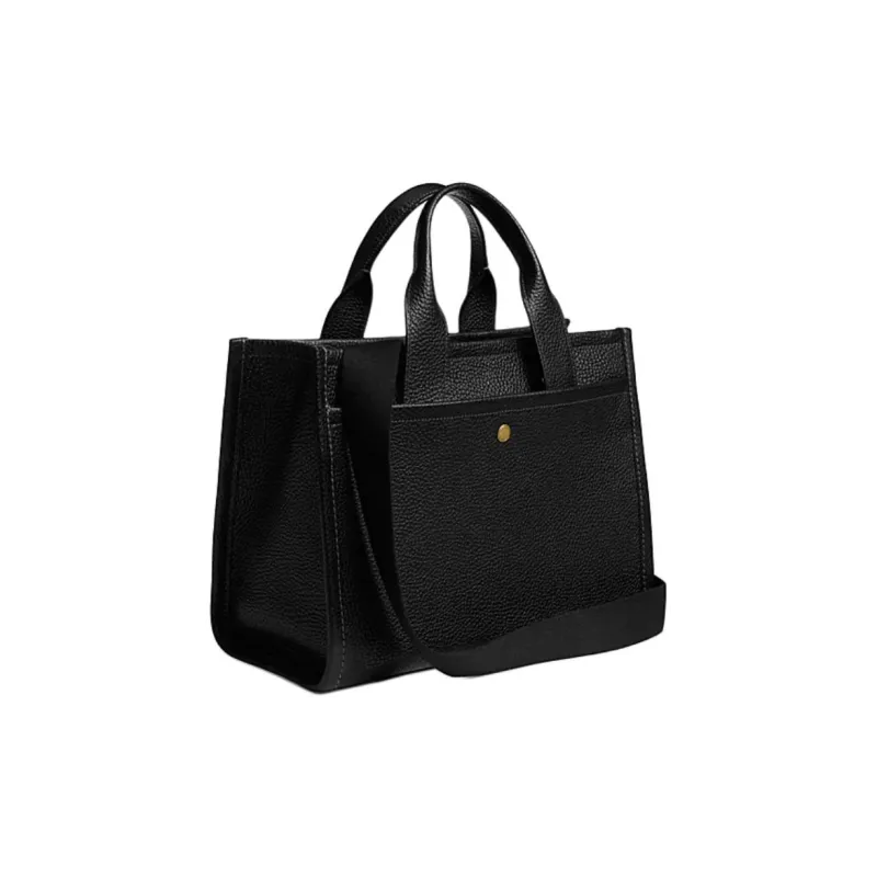 COACH Cargo Leather Tote Bag Shopping Bag Handbag Large Size Women's Black-1