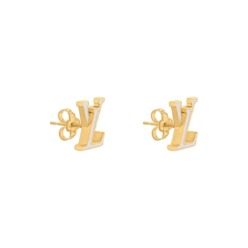 LOUIS VUITTON 2023 Lv Iconic Enamel Push Back Earrings Costume Earrings-2