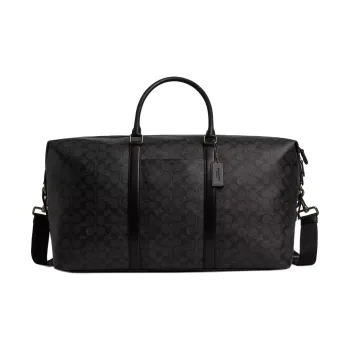 COACH Trekker Coated Canvas One Shoulder Portable Travel Bag Men's Black