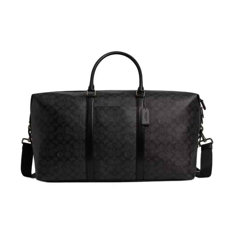 COACH Trekker Coated Canvas One Shoulder Portable Travel Bag Men's Black-0
