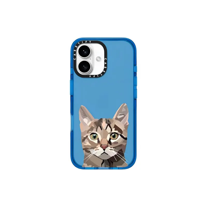 CASETIFY PC Material Impact Resistant Big Face Cat Phone Cases Compatible With IPhone 16 Collection Minimalist-2