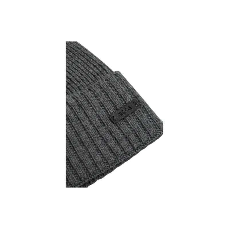 HUGO BOSS Logo Patch Knitted Beanie-2