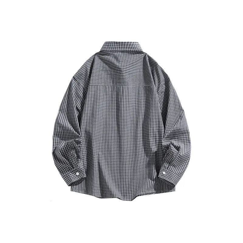 Warrior Huichao Riding The Wind Collection Shirt Unisex Blue White Plaid-4