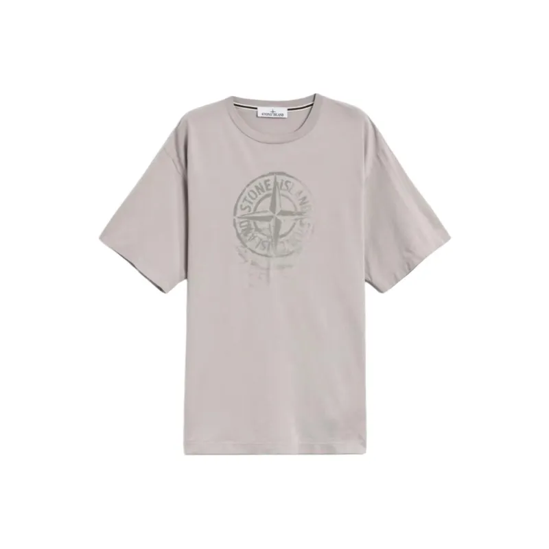 STONE ISLAND Compass print Cotton T shirt-0