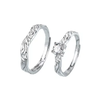 UTD S999 Fine Silver+Moissanite Rings Unisex