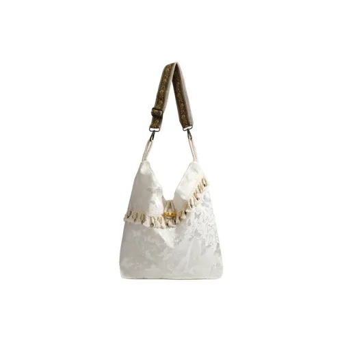 NX DOUGHNUT PU Shoulder Bag Women's Fringe Sand Dune