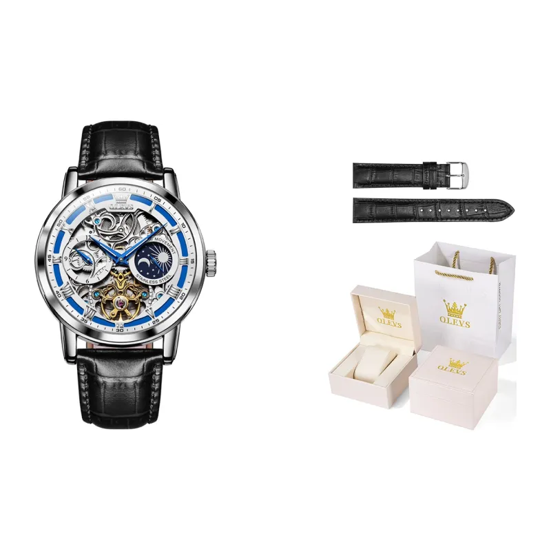 OLEVS Wisdom Series Mechanical Movement Watch Men's Watches White Dial-5