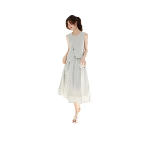 Mo Han Yi Mei Skirt Set Women's Aqua Green
