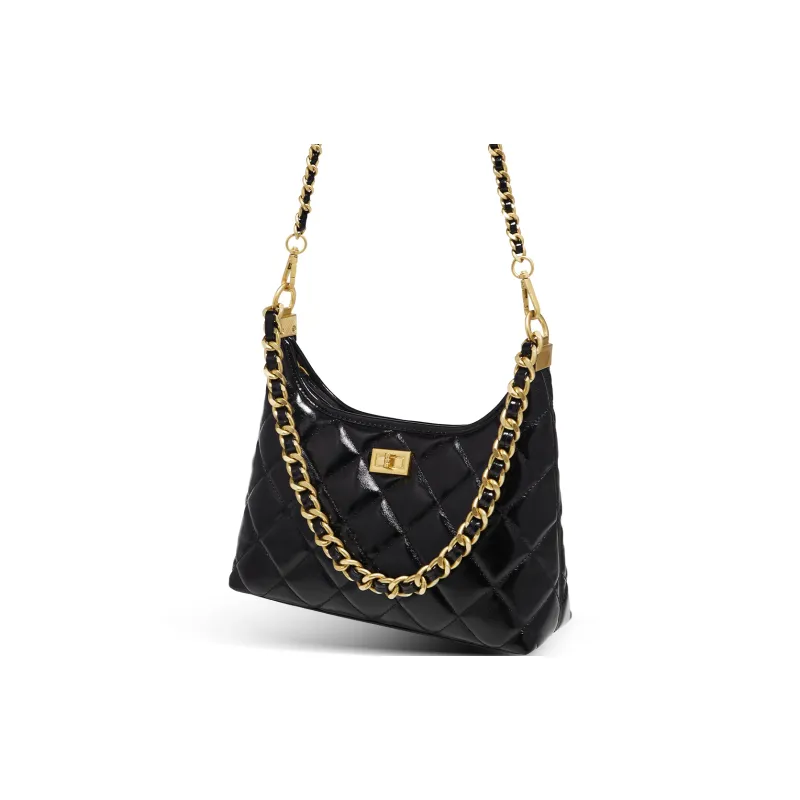 Marino Orlandi Synthetic Leather Shoulder Bag Small Size Women's Ivory/Black-9