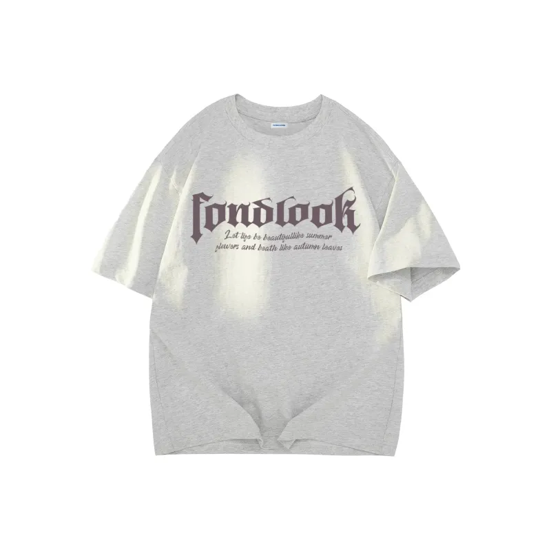 FONDLOOK T Shirt Unisex White Heather Gray-15
