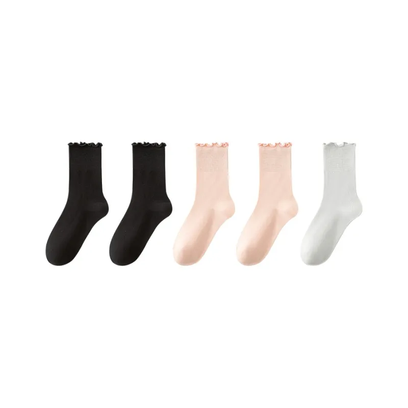 MIIOW Mid Calf Socks Women's 5 Pack-9