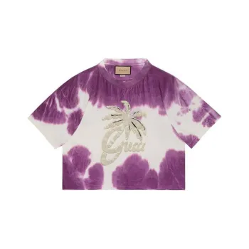 GUCCI Sequin Graphic Cropped T Shirt