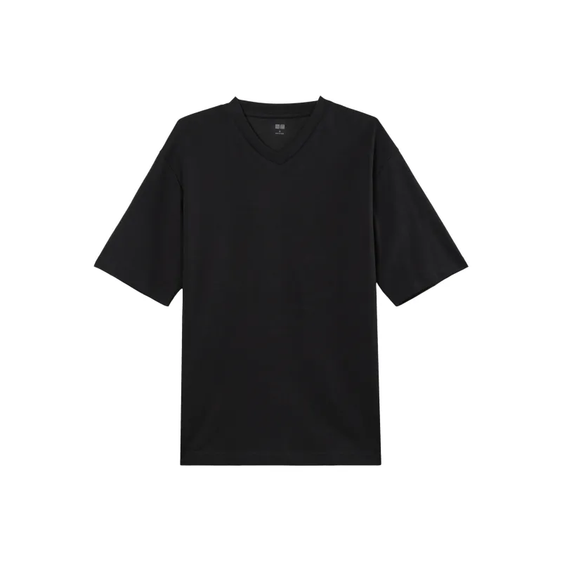 UNIQLO Drop Shoulder Sleeve T Shirt Men's Black-0