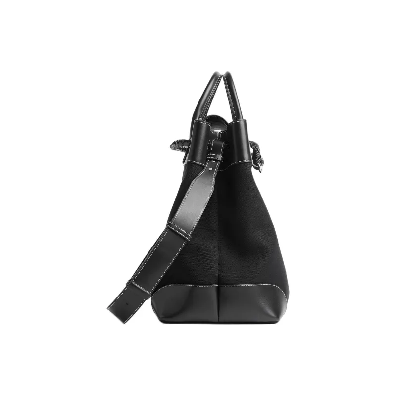 Bottega Veneta Linen Tote Bag, Shopping Bag, Shoulder Bag, Crossbody Bag, Handbag Regular Men's Black-1
