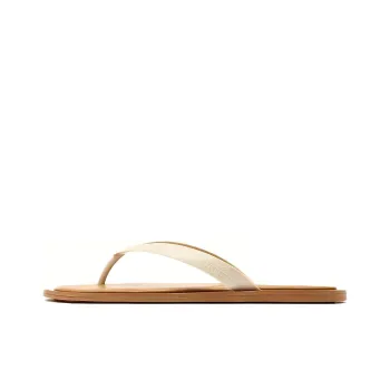ZARA Quiet Flip Flops Women's Light Beige Yellow