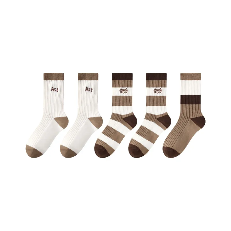 PLANDOO Mid Calf Socks Unisex 5 Pack-19