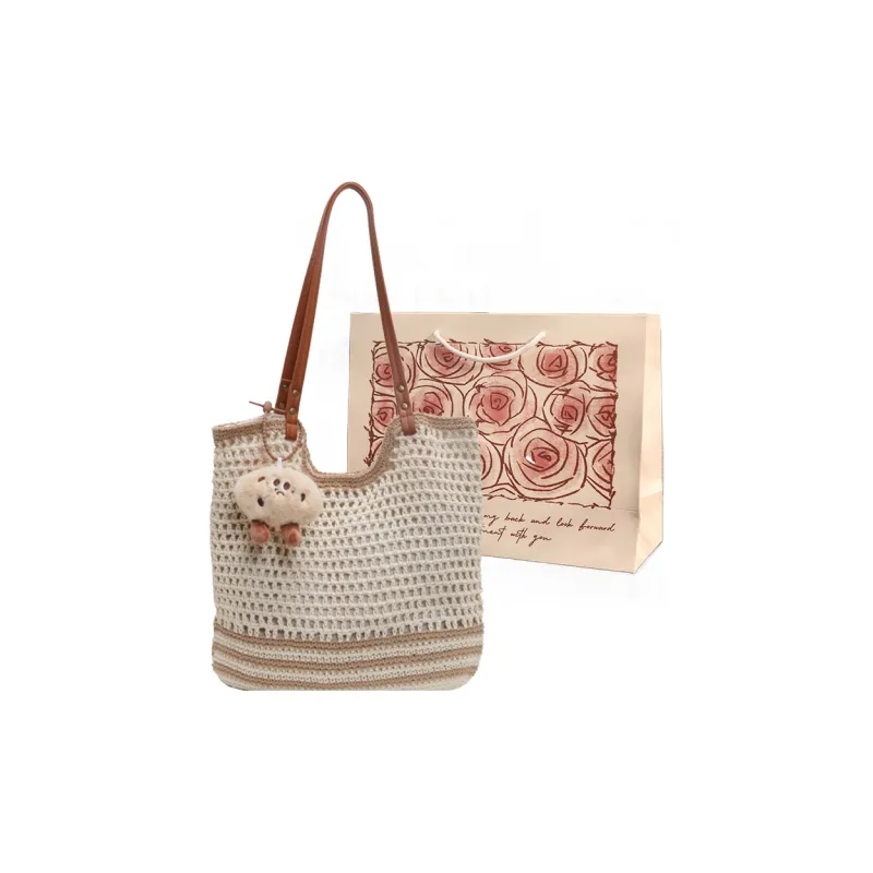 VERADONNA Knitted Fabric Shoulder Bag Women's Ecru-0