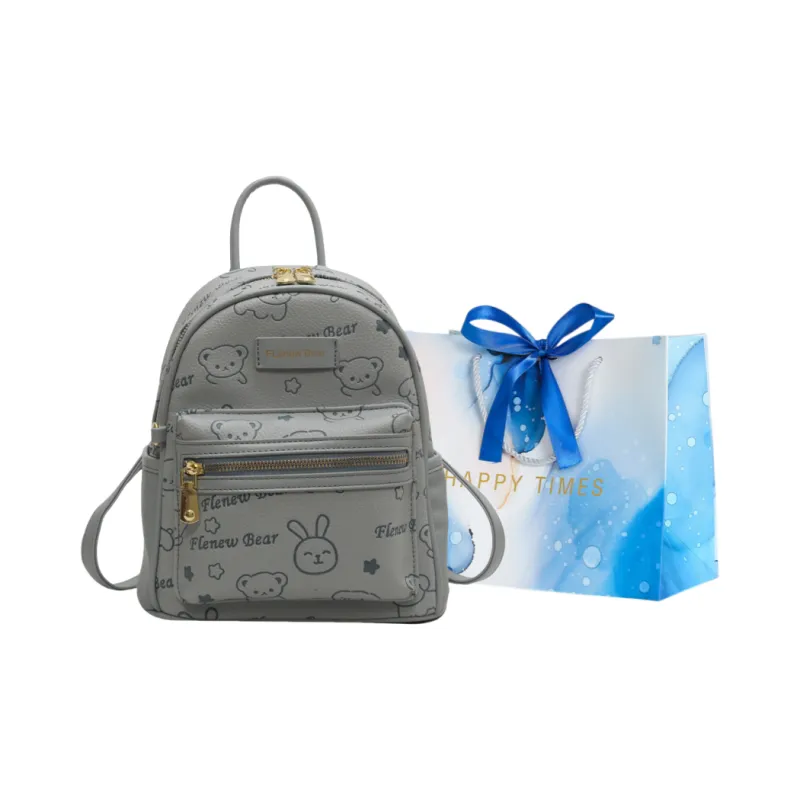 ROUNDOT PU Backpacks Backpack Regular Women's Ecru/Black/Blue/Pink/Brown-14