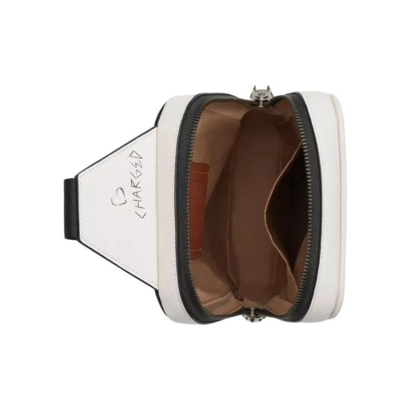 COACH Sullivan Calfskin Crossbody Bag, Sling Bag Mini Unisex Bronze & White-2
