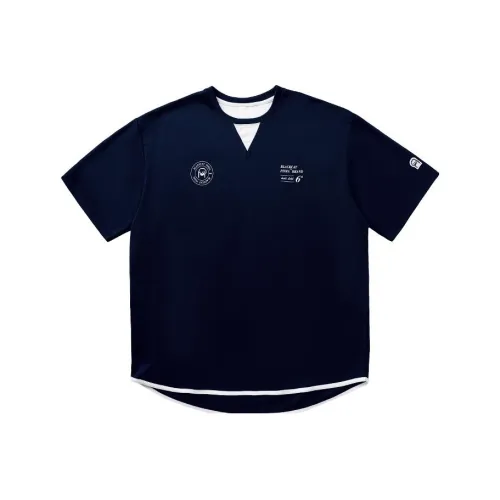 Black Cat Pixel T Shirt Unisex Navy Blue & White