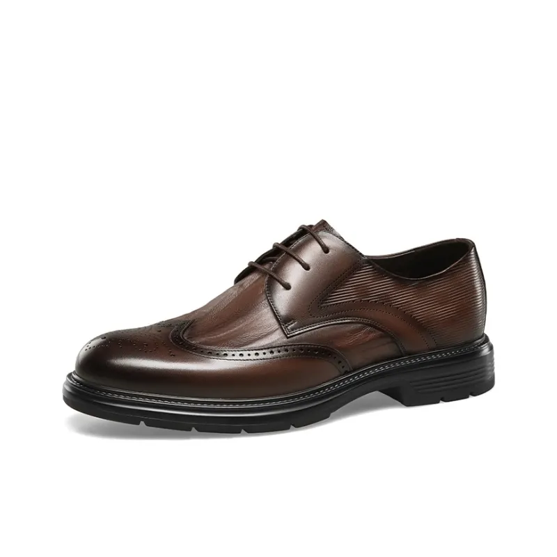 KANGNAI Dress Shoes Men Black/Brown-6
