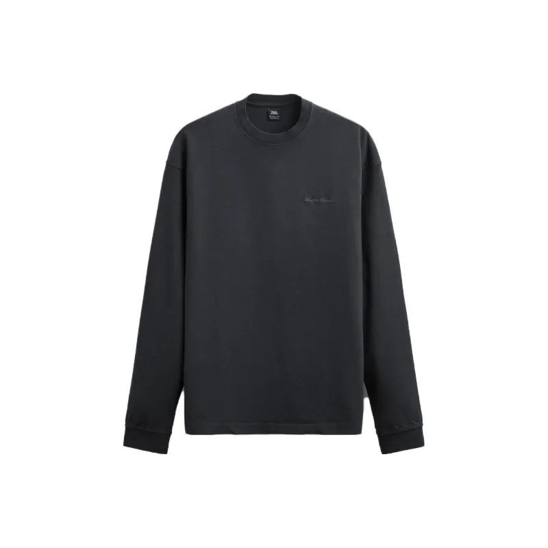 ZARA T-Shirts Men Washed Black-0