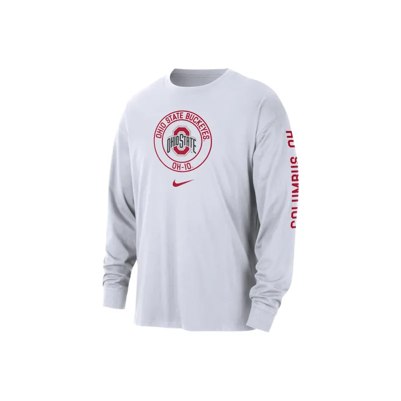 Nike Ohio State Max90 Men's Nike College Long Sleeve T Shirt-0