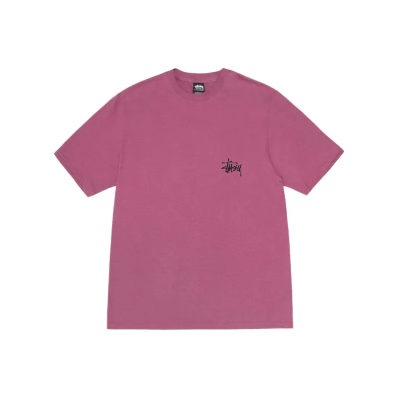 Stussy Ribbed Letter Print Cotton Pullover T-Shirt-6