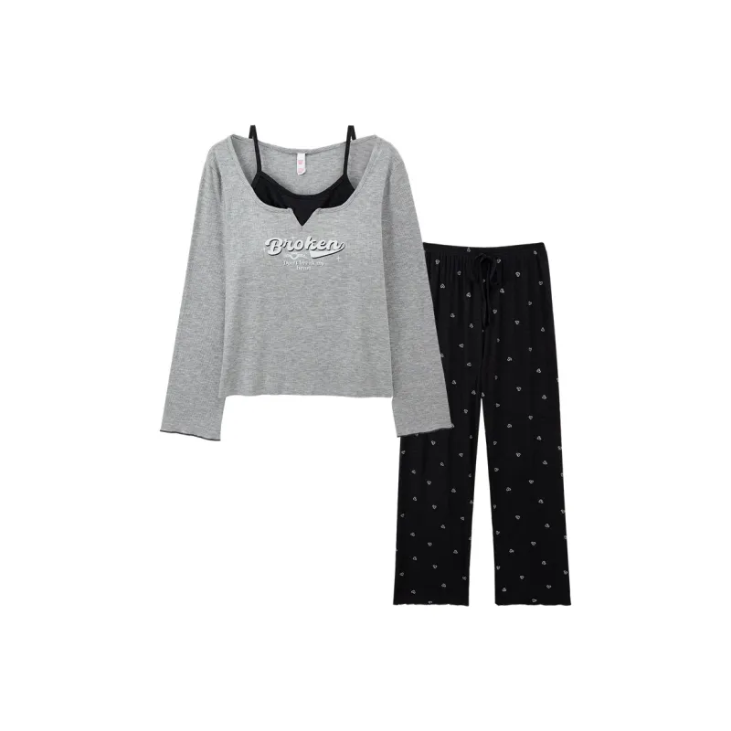 Sleeping Beauty Pajama Set Women's Gray-0