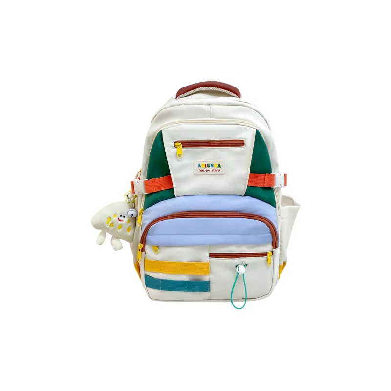 Deli Bear Nylon Backpack Unisex Red & Yellow/Blue & Green/Pink & Purple/Black-5