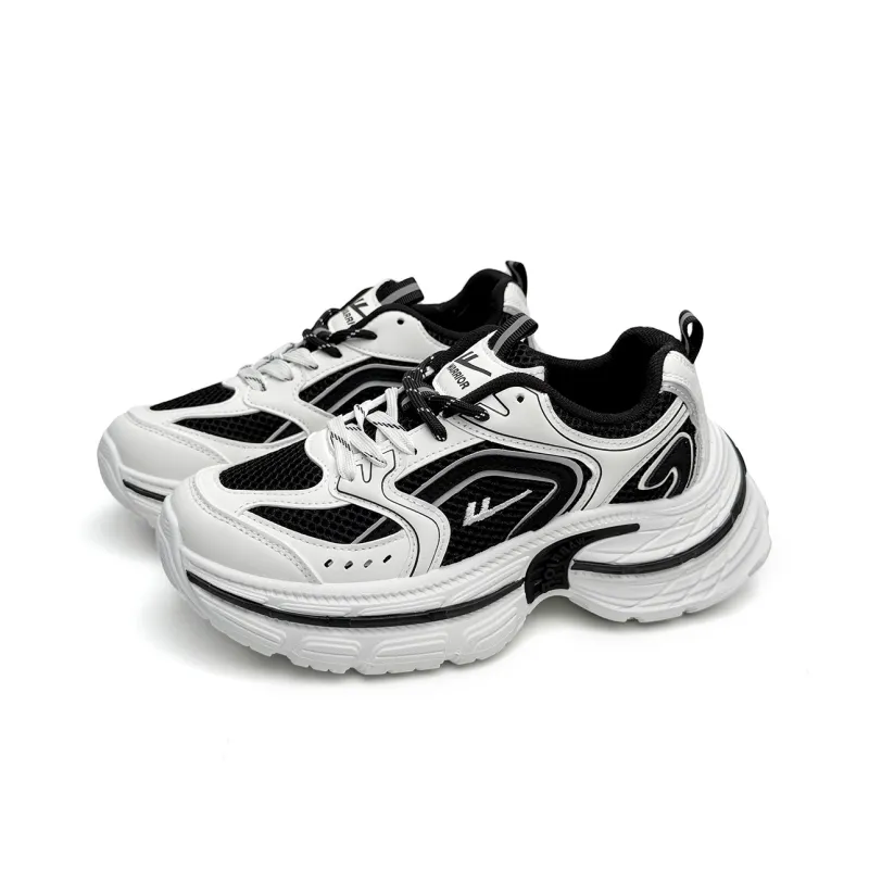 Warrior Warrior Low-Top Chunky Sneakers Women's White Black-3