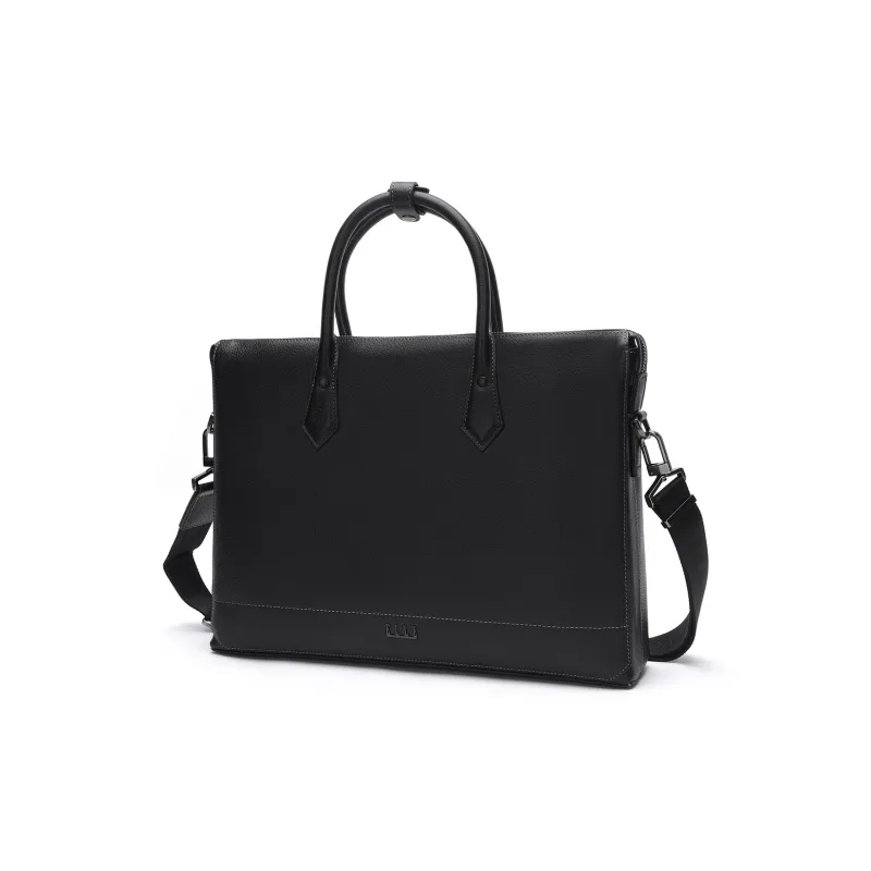 ELLE HOMME Cow Leather Briefcase Regular Men's Black-1