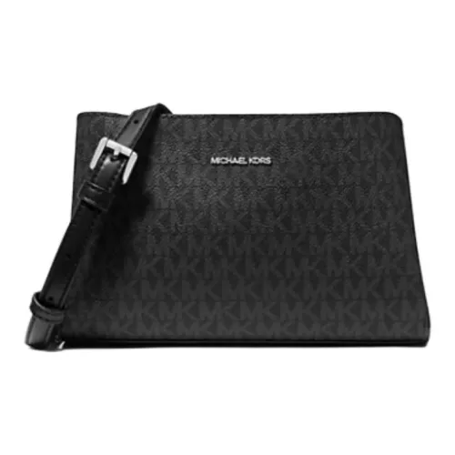 MICHAEL KORS Printed Canvas Crossbody Bag Small Size Unisex Black