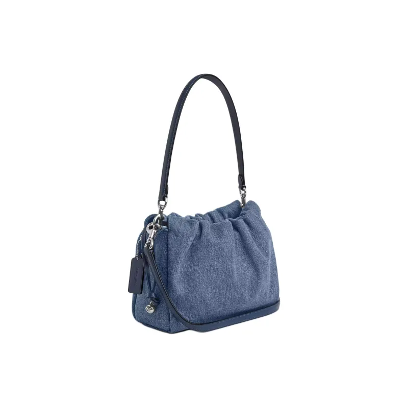 COACH Faye Denim Shoulder Bag Small Size Women's Blue-1