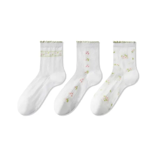JIAZINI Mid Calf Socks Women's Combo Set