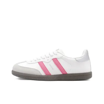 MIIOW German Army Trainers Lightweight Low Top Skateboard Shoes Women's White Pink